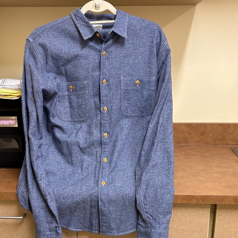 J. Crew Authentic Workwear Blue Button‎ Down Shirt Size Large